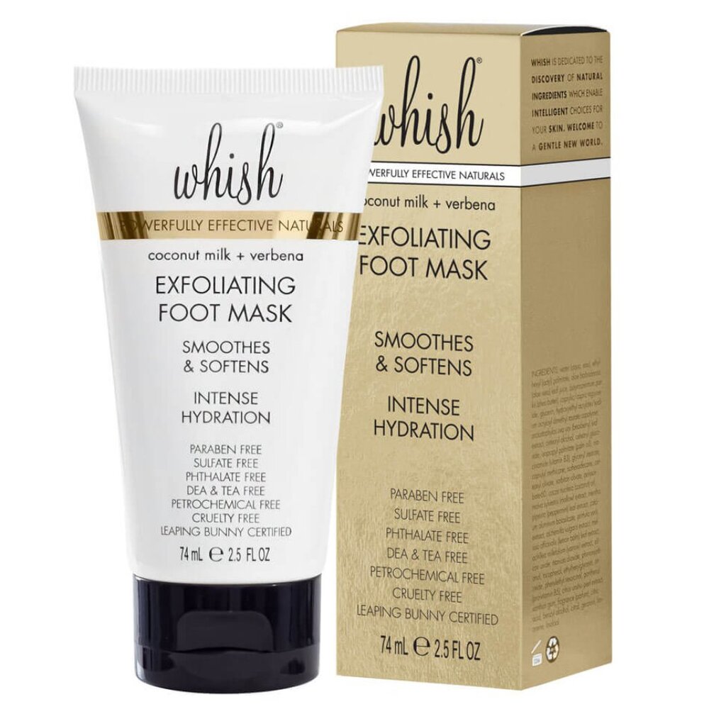 WHISH Exfoliating Foot Mask‎ (Coconut Milk & Verbena) NEW SEALED IN BOX!!